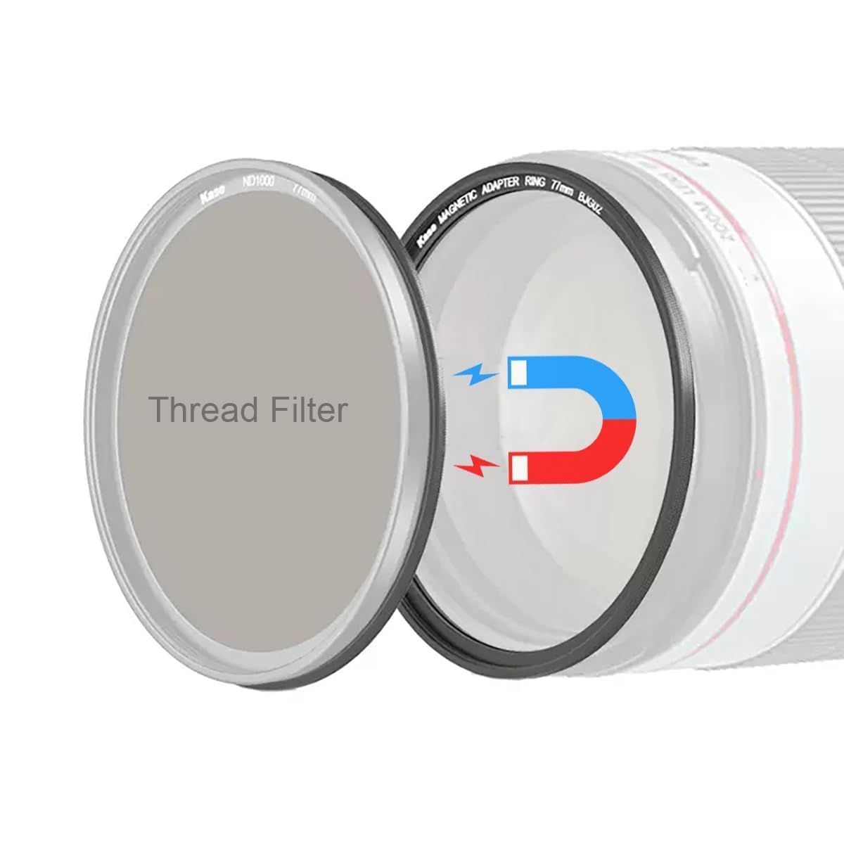 Kase 86mm Magnetic Lens and Filter Adapter Ring Kit - Convert 86mm Screw-in Thread Filter to Magnetic, Ultra-Thin & Aluminum Alloy-image-46