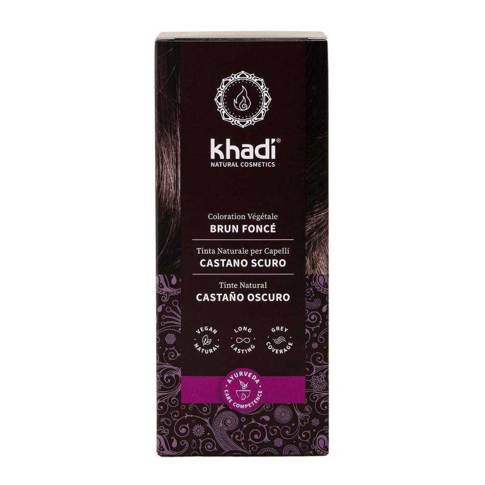 khadi CASTANO MEDIO Tinte vegetal para el cabello - tinte para un color castaño canela vivo y cálido hasta un castaño medio intenso y profundo - 100% vegetal - 100 g — view 19