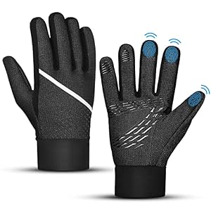 Winter Touch Screen Warm Gloves: Anti-Slip Outdoor Windproof thermal Sports & lightweight waterproof Touchscreen Mittens…