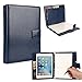 COOPER FOLDERTAB Padfolio Case compatible with iPad Mini 4 | Business Executive Organizer with Notepad | Vegan Leather, Left Right Handed Binder, Notebook Refill, Pockets | Apple A1538 A1550 (Blue)