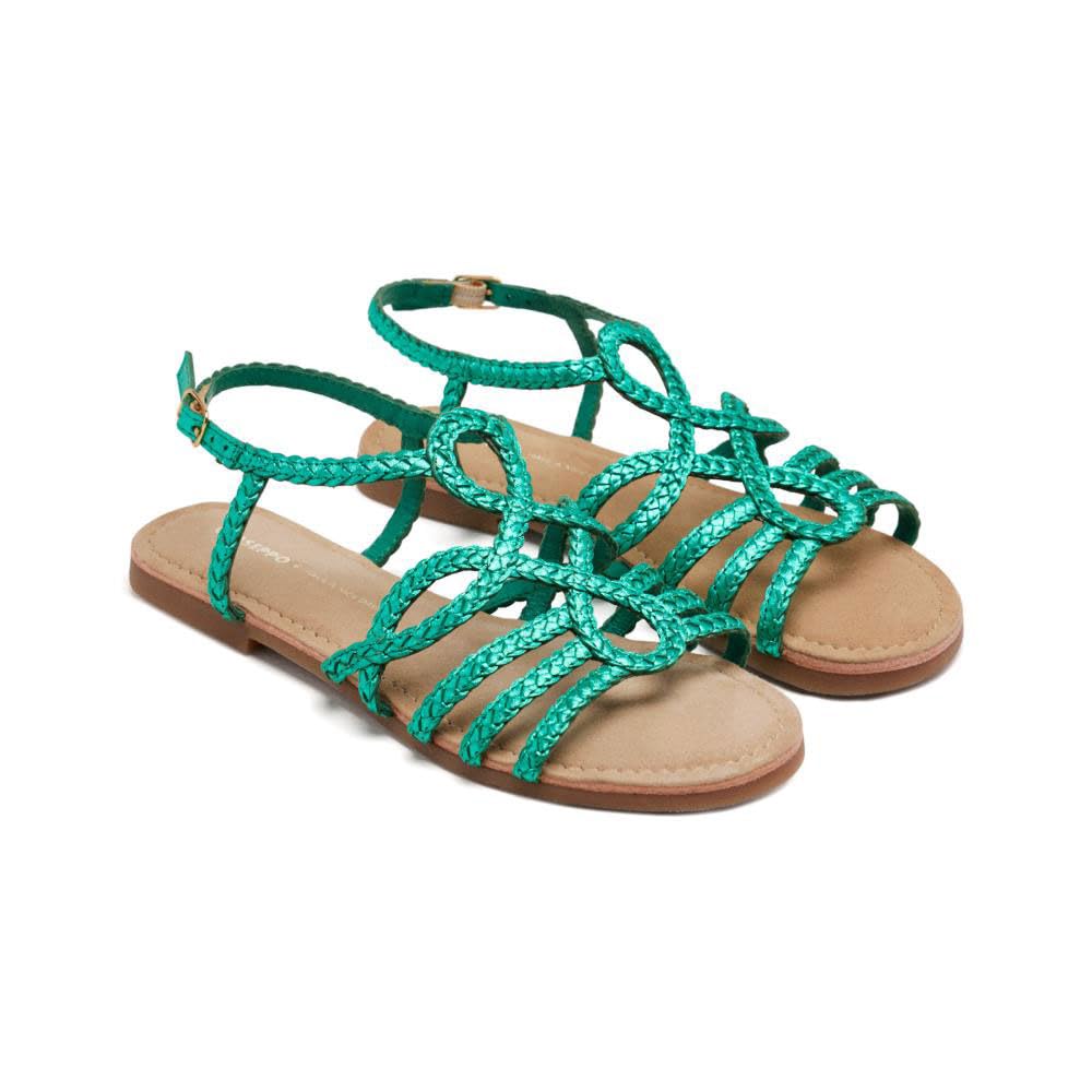GIOSEPPO Yakima Braided Leather Sandals, aqua blue, 7 UK
