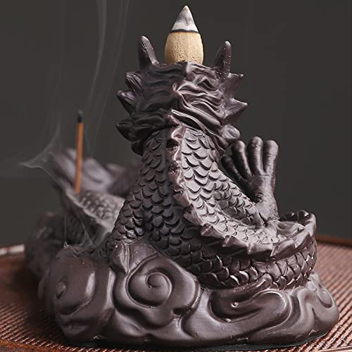Dragon Backflow Incense Burner Waterfall Incense Holder Dragon Creative Smoke Incense Cones Decoration Incense Burner Ornamen For Home Office Yoga Temple #TOP7