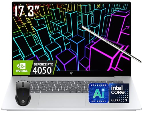 HP OmniBook 7 AI Laptop, 17.3inch Touchscreen, NVIDIA RTX 4050, Intel Core Ultra 7 258V, 32GB LPDDR5X, 2TB SSD, Copilot+ PC, Next Gen Envy 17 for Business, Gaming&Design, IR Webcam, w/Mouse, Win11PRO