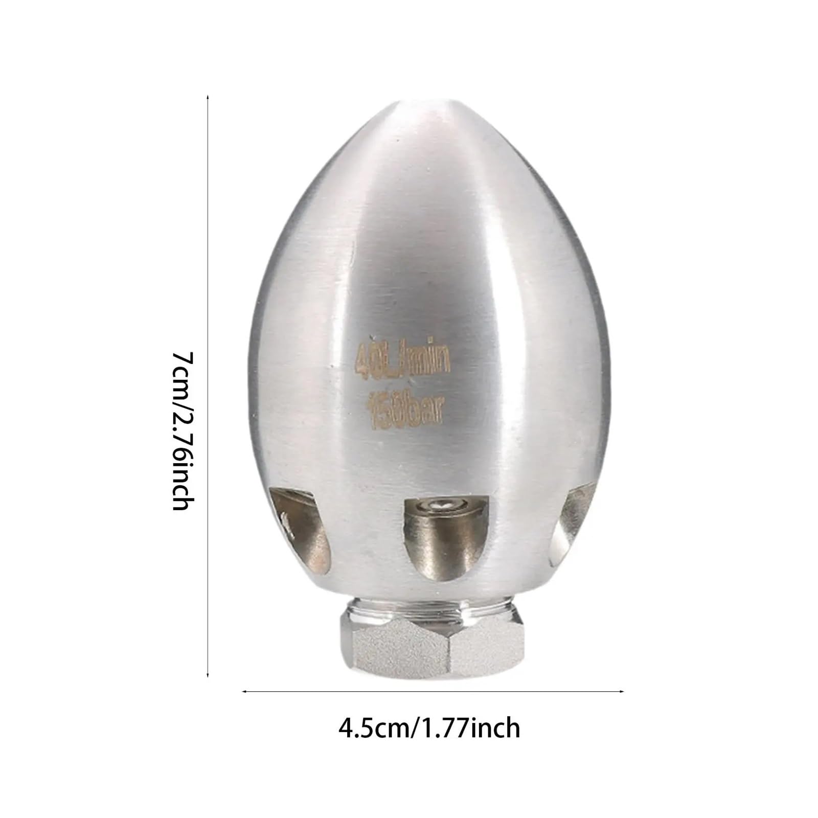 Ugello for getto fognario NPT da 1/2" e 3/8" - Connettore for lavaggio disintasamento ad alta pressione for tubo di scarico(80L)