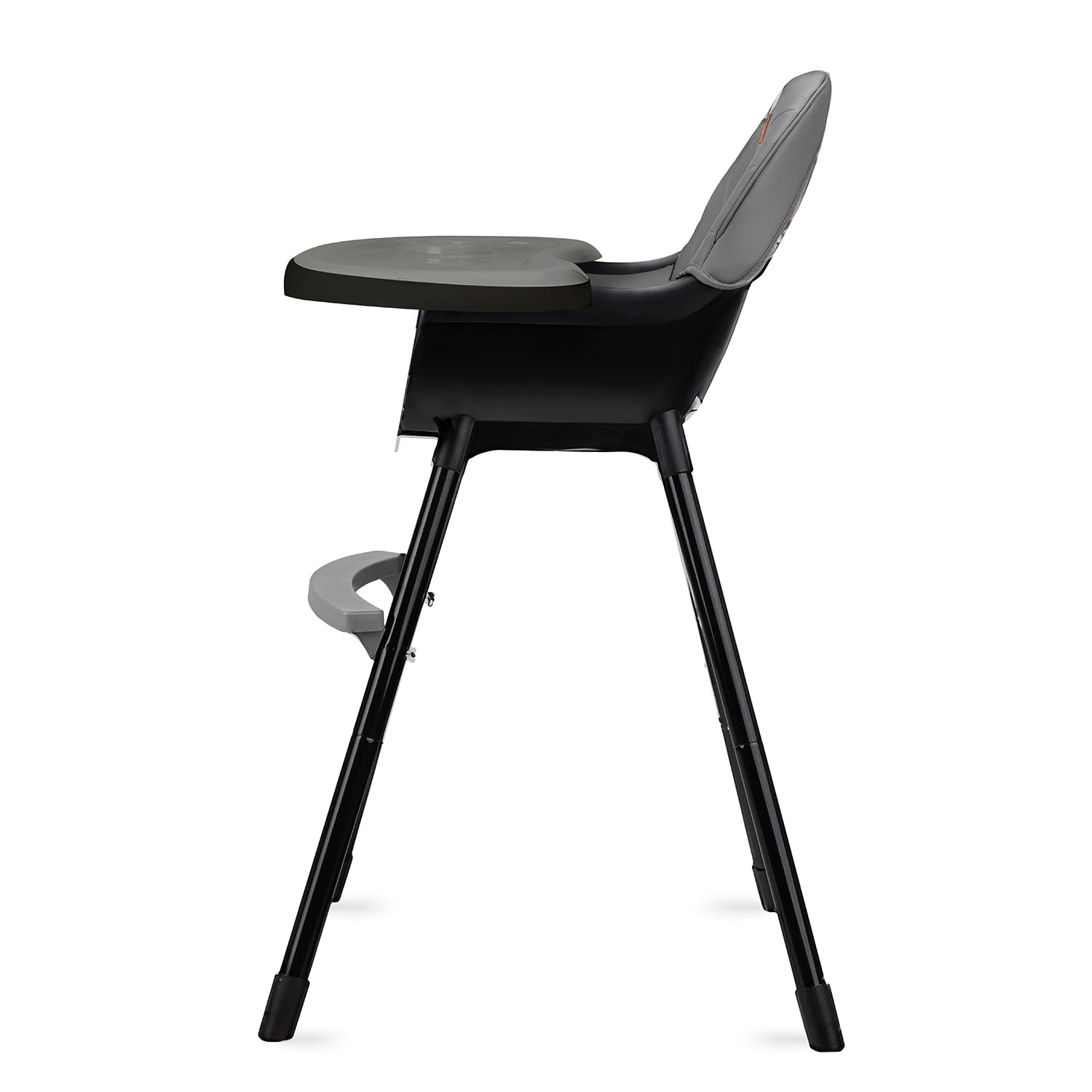 MoMi REKI Chaise Haute Bébé 3 en 1 Noir, Évolutive avec Plateau Réglable, Harnais de Sécurité, Repose-pieds, Dossier Confortable, Jouet Inclus