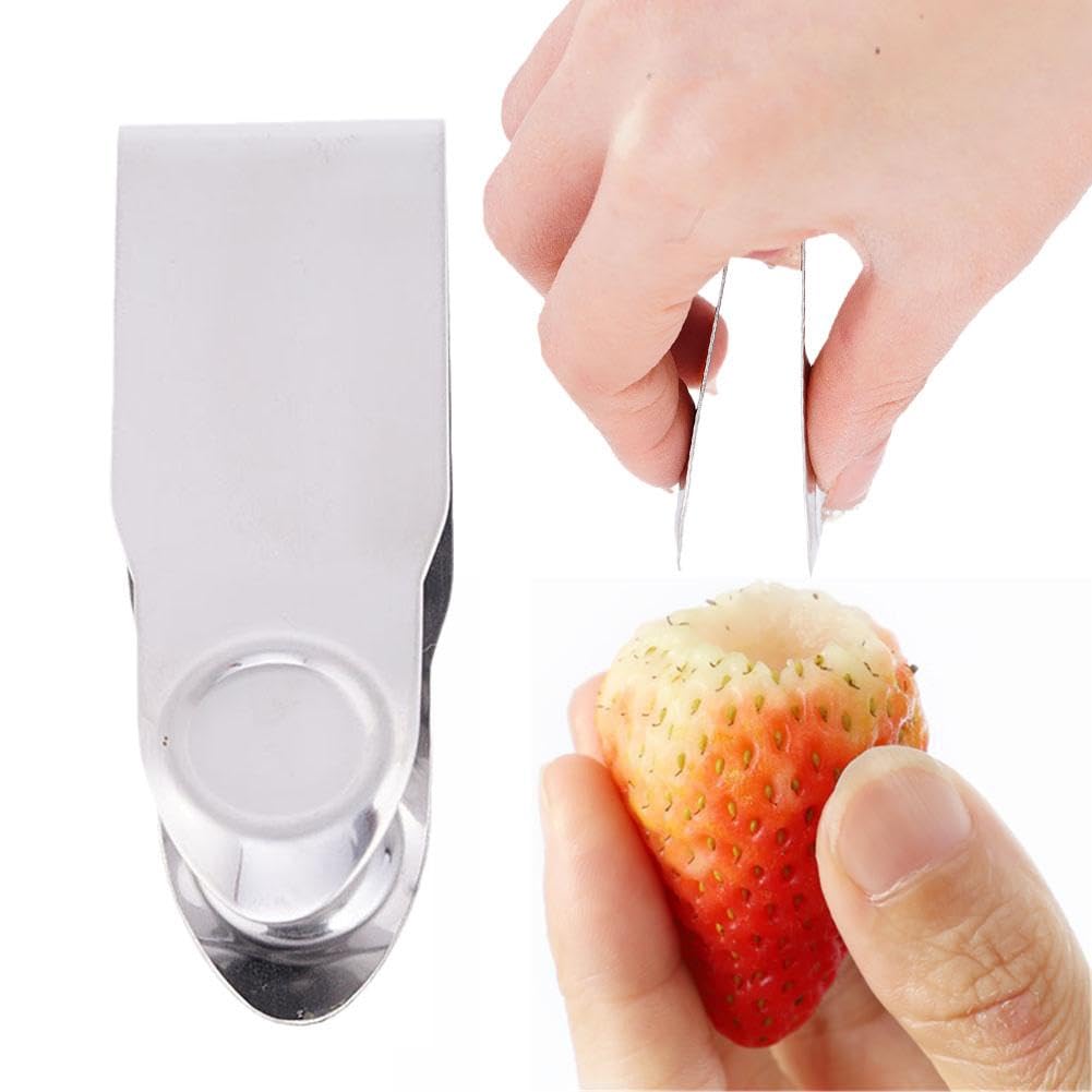 3-teiliges Set Edelstahl-Erdbeer-Entstieler – Silberfarben, Perfekt Für Erdbeeren & Kirschtomaten