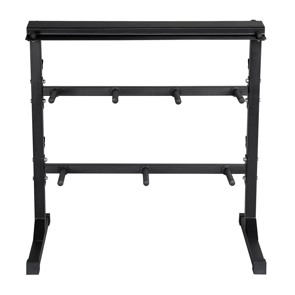 Yaheetech Soporte para Barras de Pesas Discos 280mm Carga MAX.300 kg | Soporte Mancuernas y Discos, Guardar Barras de Pesas y Discos de Pesas，para Gimnasios Domésticos, Color Negro