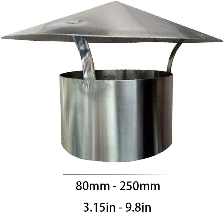 sets Chimney Cowl,Stainless Steel Waterproof Air Vent Cowl,for Roof Chimney Flue Cowl Pipe Rain Cover (Size : 80mm) : Patio, Lawn & Garden