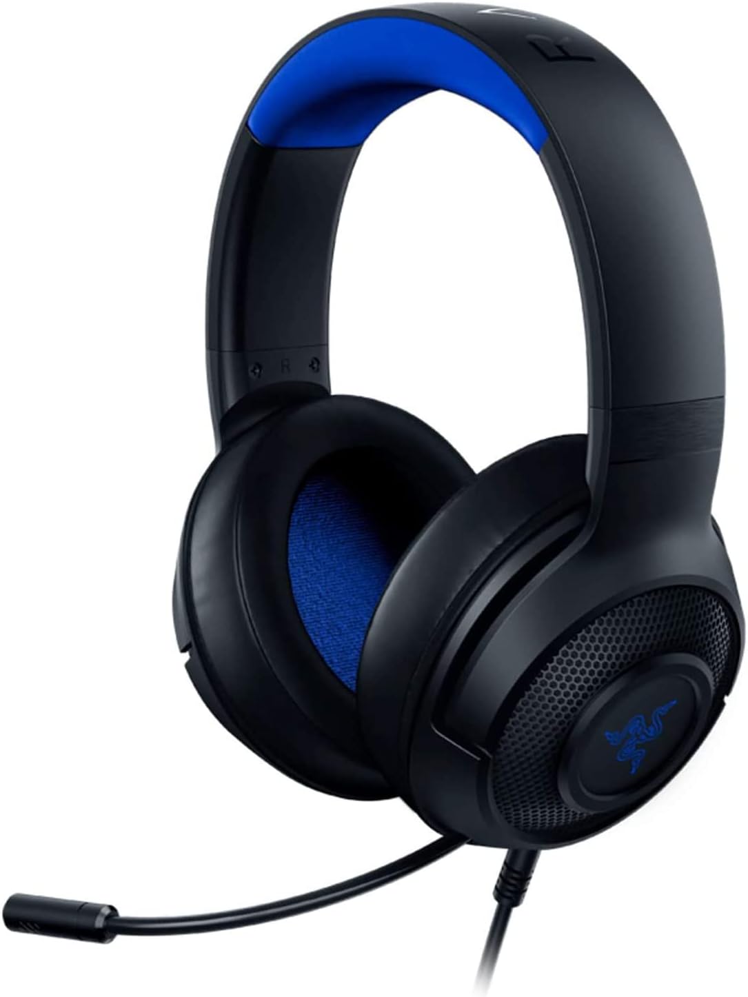 Razer Kraken X for Console - Wired Console Gaming Headset (Bendable Cardiod Microphone, Custom-Tuned 40 mm Drivers, 3.5 mm Connection, Oval Ear Cushions, Adjustable Headband) Black-Blue