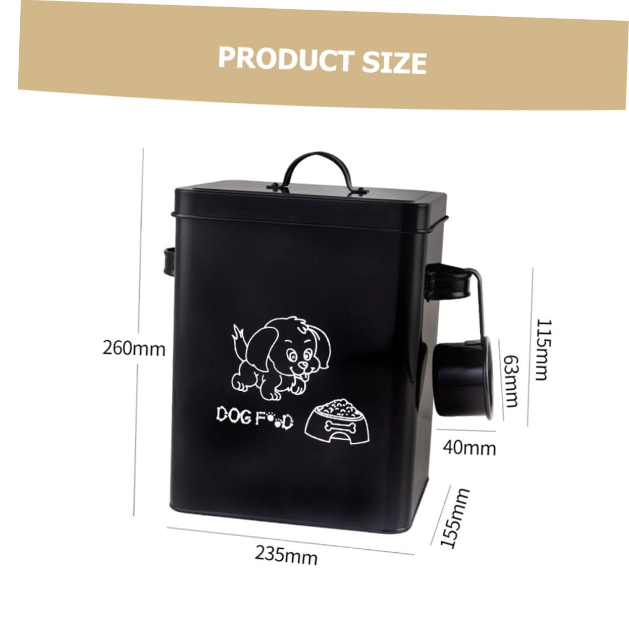 ORFOFE Contenedor para Almacenar Alimentos para Mascotas de 5l Diseño Hermético y Tapa, Cubo de Metal Galvanizado para Comida Canina en Casa