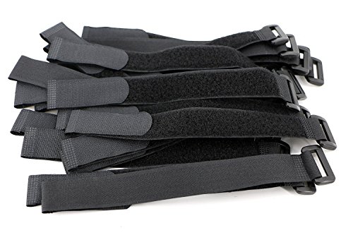 25 piezas de cintas reutilizables de nylon con cierre de gancho y lazo para cable, 0.8" x 8", negro miniatura 1