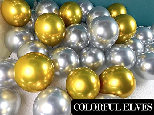 Image of 100pcs 5 inch Metallic Gold Balloons Small Mini Chrome Helium Shiny Gold Balloon for Party Decorations