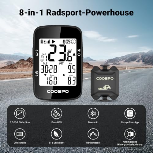 COOSPO BC26S Fahrradcomputer Trittfrequenzsensor Bundle Bluetooth