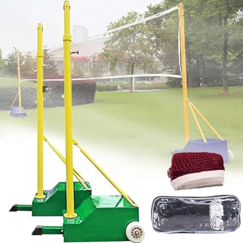 Portable Volleyball and Badminton Net Set - Heavy Duty Steel Poles & PE Net for Outdoor Sports, Garden Use - Adjustable Height, Easy Setup, Includes Carry Bag - Blue