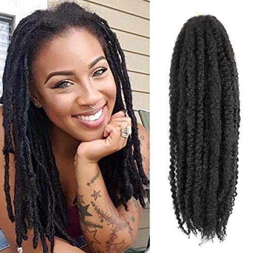 Callia Marley Hair For Twists 6 Packs Marley braiding Hair 18" Afro Kinky Marley Twist Braid Hair Extensions (18Inch, 1B)