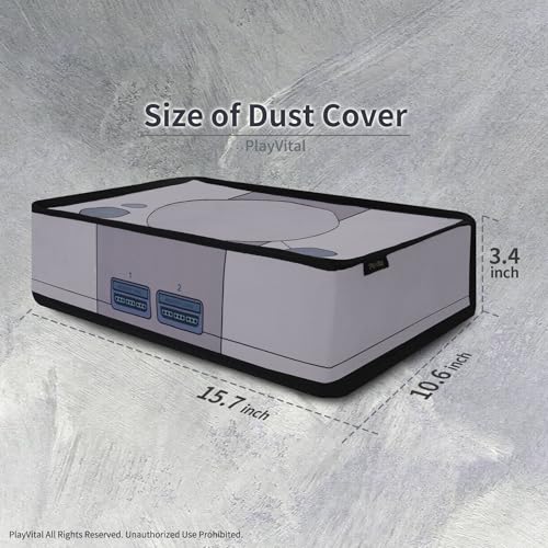 Image of PlayVital Nylon Horizontal Dust Cover for ps5, Soft Neat Lining Dust Guard, Anti Scratch Waterproof Cover Sleeve for ps5 Console Digital Edition & Disc Edition - Retro 32 Bit Style