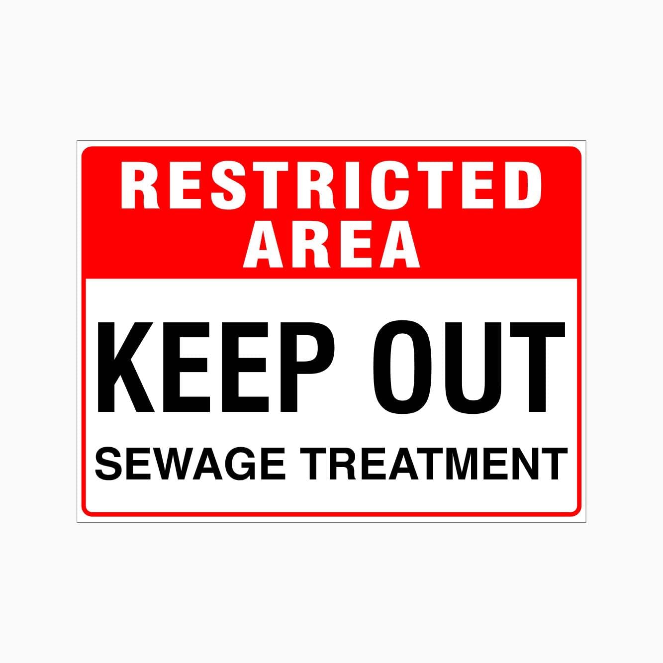 RESTRICTED AREA KEEP OUT SEWAGE TREATMENT Sign Metal Tin Sign 12x8 inch for Industrial & Commercial Series
