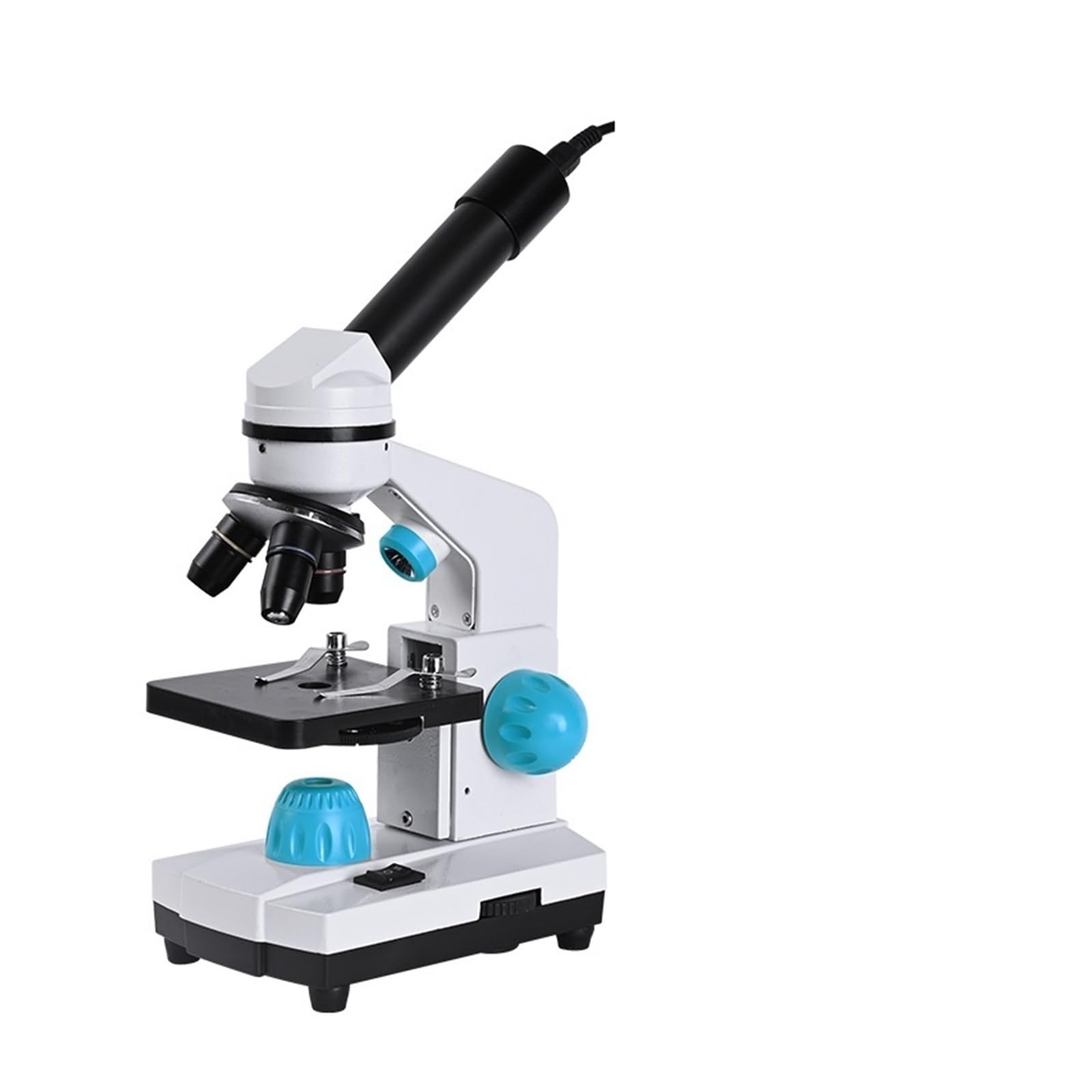 Microscopio Biológico HD Zoom 2000x + 13 Uds. De Accesorios + Ocular Electrónico Monocular Laboratorio De Estudiantes Educación LED USB,Enfoque Fino(Package 1)