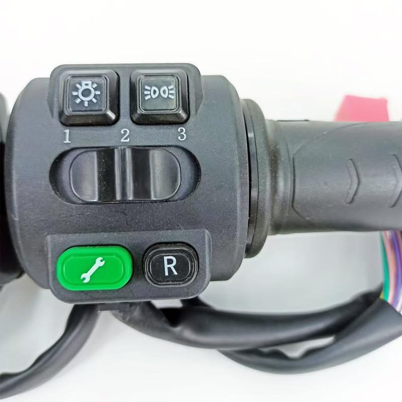 Hall Type Twist Throttle Accelerator with Three Speed/Reverse/Parking/Horn/Light Functions for E-Scooter Moped