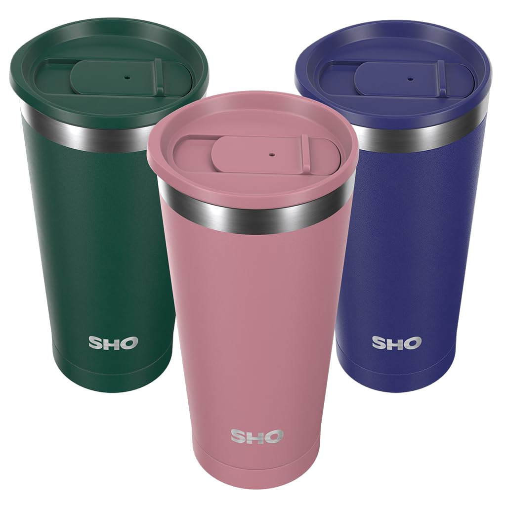 SHO Calix Insulated Stainless Steel Coffee Cup (Vintage Rose, 500ml) โ image 1