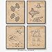 Classic Land Air Star Vessel Patent Prints, 4 (8x10) Unframed Photos, Wall Art Decor Gift for Home Work Office Creator Gears Garage Shop Man Cave Student Teacher Coach ComicCon SciFi Wars Movies Fans
