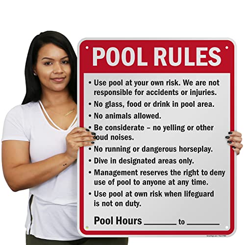 Señal de Reglas para Piscina de Aluminio 30 x 24 in miniatura 4