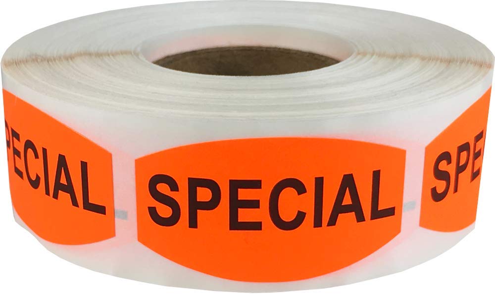 Special Grocery Store Food Labels .75 x 1.375 Inch Oval Shape 500 Total Adhesive Stickers