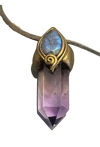 Oneness. Ametrine Crystal Necklace Labradorite Pendant. Citrine and Amethyst Natural Gemstone. (Ametrine and Blue Labradorite) (Ametrine Labradorite)