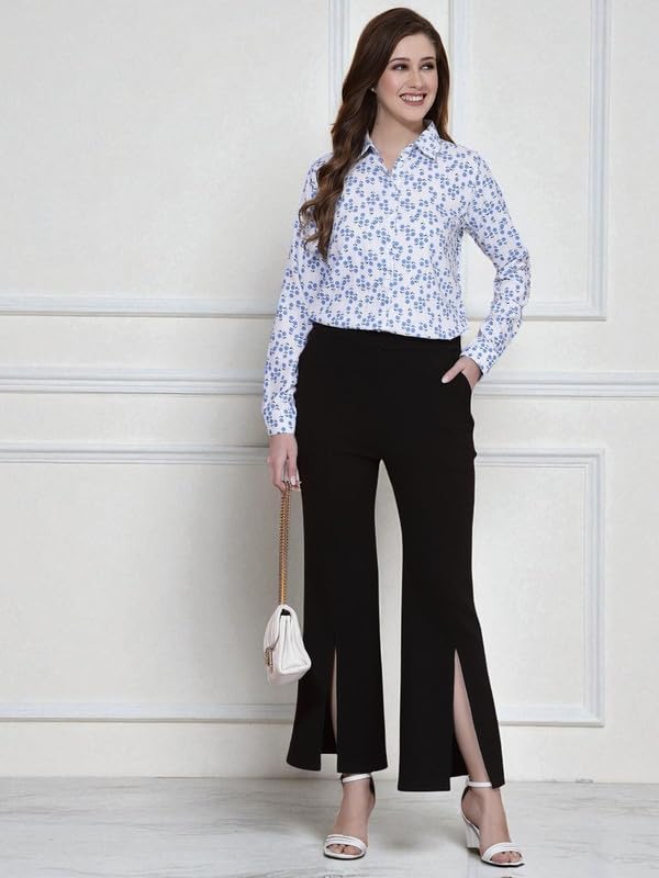 Image of OOMPH! Rayon Floral Printed Shirt for Women | Collared, Full Sleeve | Women's Button Down Shirt | TOP Stylish | Office & Casual