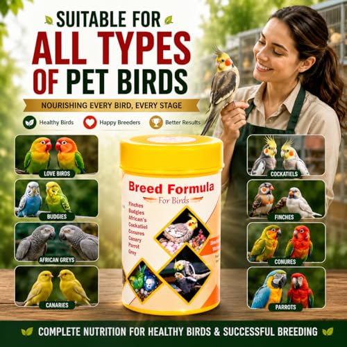Image of Breeding Formula for Birds (200 Grams) | Fertility Support | Egg Production | Breeding Nutrition | Healthy Chicks | Cockatiel | Budgie | Lovebird | Conure | African Grey