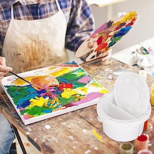 Image of Collapsible Paint Brush Washer Artist Water Cup with Thickened Anti Slip Base Portable Brush Holder and Palette for Watercolor Acrylic Oil Painting Art Supplies