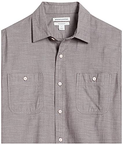 Image of Amazon Essentials Men's Regular-Fit Short-Sleeve Button-Down Chambray Shirt