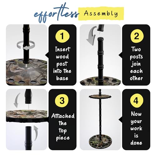 Image of Rush Creek Creations 16-Rod Round Fishing Rod Holder for Garage, 360 Access Fishing Pole Holder for Fishing Rods, Reels, and Gear, Securely Holds 16 Rods, Camouflage