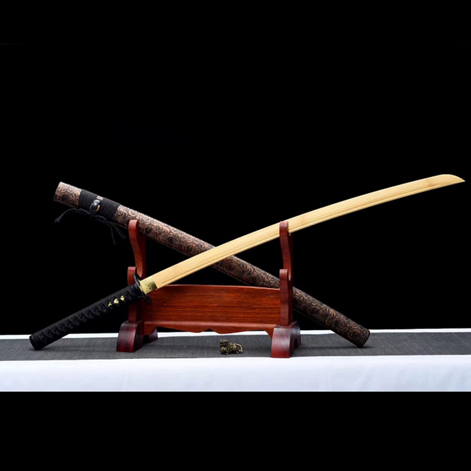 Épée de samouraï en Bois, bokken fait à la main, processus traditionnel, lame en bambou naturel, katana d'entraînement japonais cadeau kendo iaido