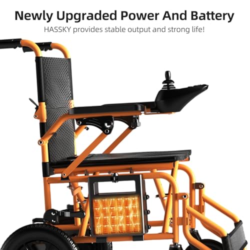 Image of Electric Wheelchairs for Adults, Foldable Power Wheelchairs 15+ Miles Long Travel Range for All-Terrain, Lightweight Durable Motorized Wheelchair for Seniors, Orange