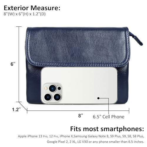 Image of befen Genuine Leather Small Crossbody Bags for Women Cell Phone Bag Cross Body Purses,Silver Zipper