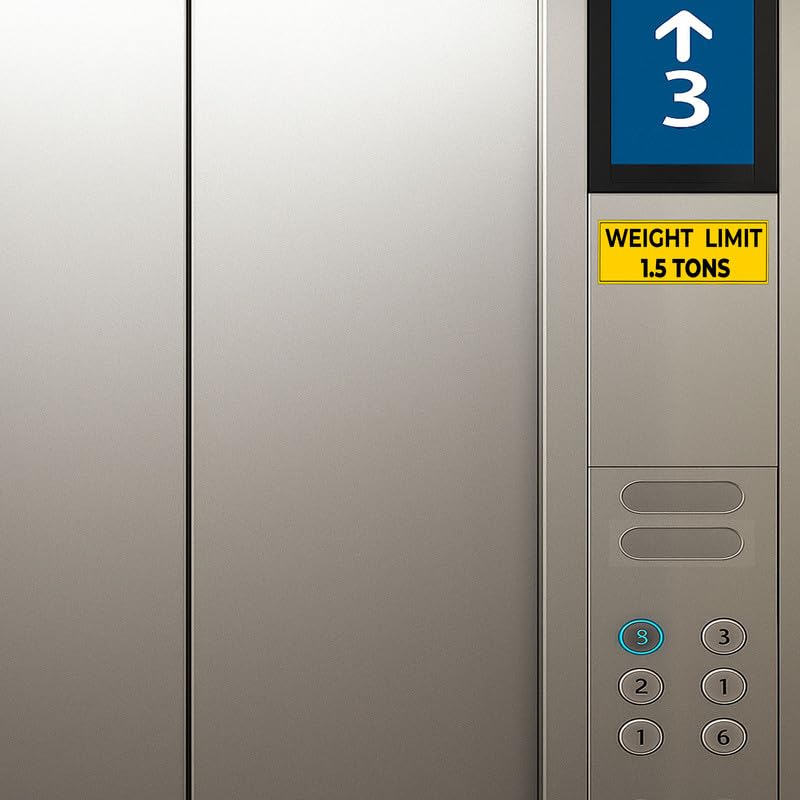 3Pcs(6IN) - WEIGHT LIMIT 1.5 TONS Sign - WEIGHT LIMIT 1.5 TONS Sticker - UV-resistant, Waterproof