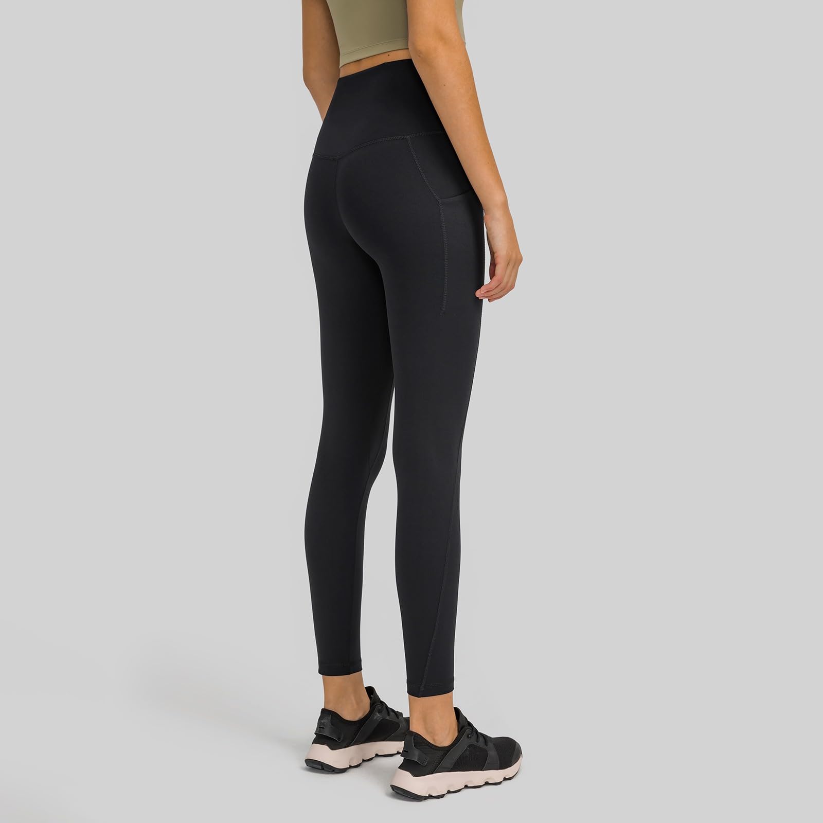 Leggins Sportivi Donna Completo Pilates Yoga Senza Cuciture Pantaloni 3/4 Leggings Scrunch Cotone Lunghi Vita Alta Pantalone Palestra