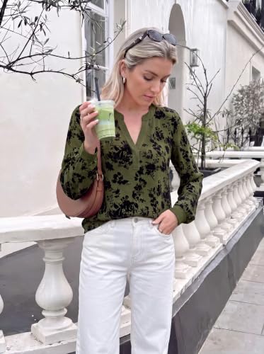 BTFBM Womens Tops Floral Sheer Mesh Long Sleeve Blouses Dressy Casual - image 3
