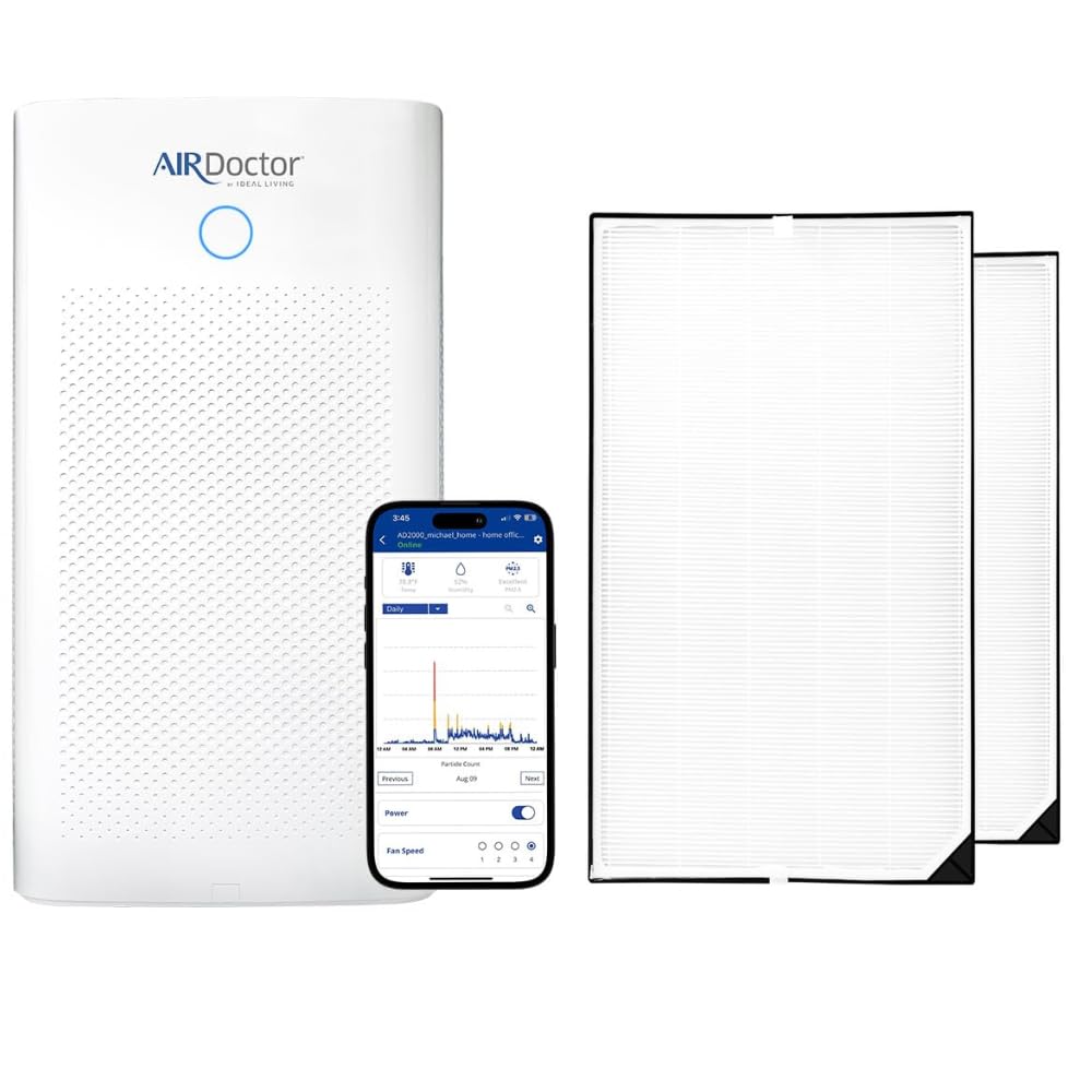 AIRDOCTOR AD5500i SMART 4-in-1 Air Purifier for Extra Large Spaces Large Rooms- UltraHEPA Carbon VOC Filters Capture Particles
