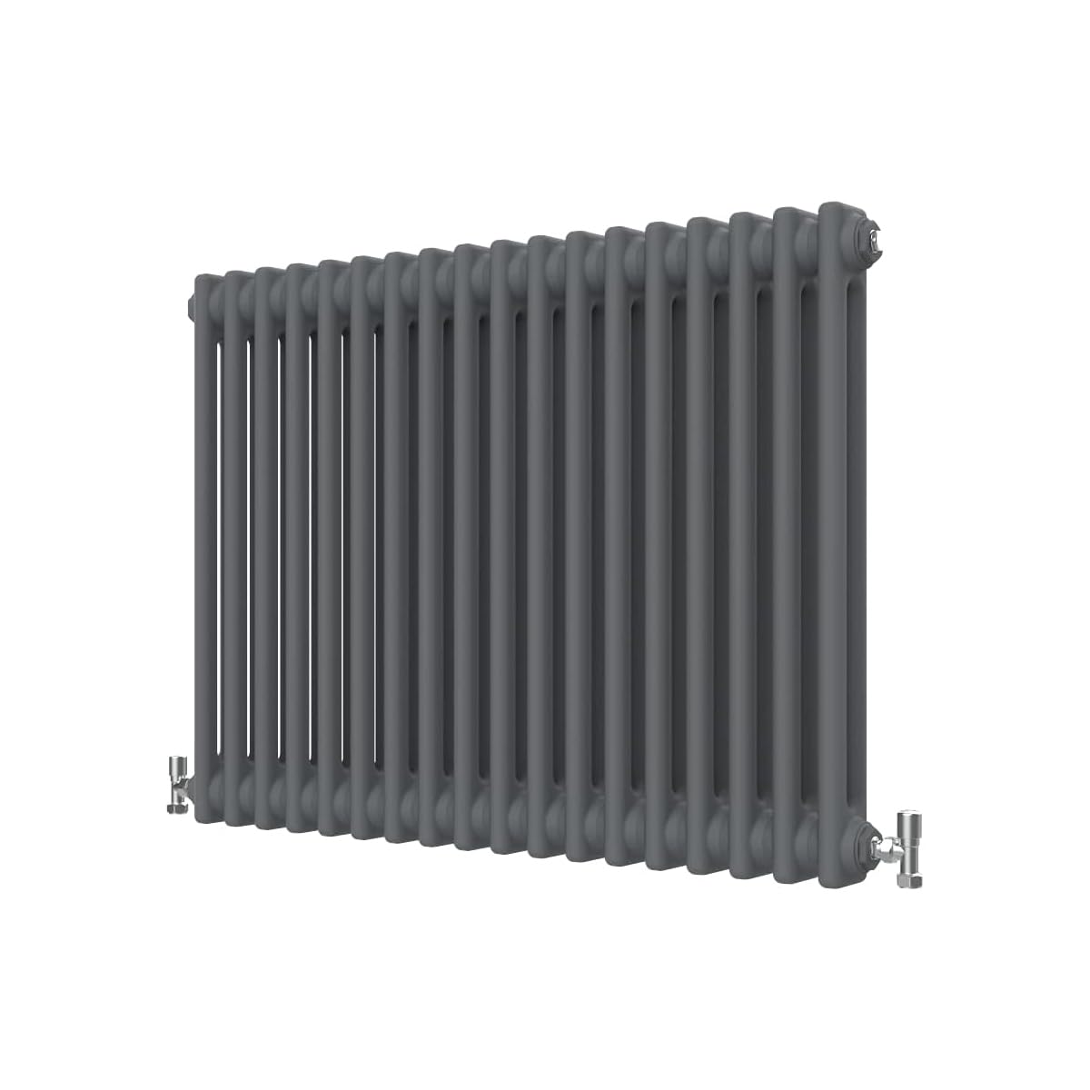 Radbliss Horizontal Traditional 2 Column Radiator 600x830mm Anthracite Matt Grey Cast Iron Style Design RAD Central Heating — image 1