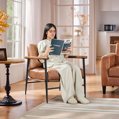 Modern PU Leather Accent Chair for Living Room or Bedroom