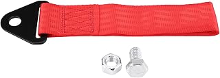 Tbest Traction Strap [Placeholder] Racing Car Pull Strap Tow Rope Tow Hook 10000Lbs Double Stitch Polyester Nylon Steel Mounting Bracket Universal Front Rear Bumpers (Red)