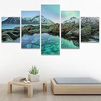 SIGNWIN 5 Panel Canvas Wall Art Calming Waters for Home Decorations Ready to Hang - 60