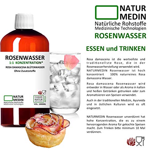 ROSENWASSER 1000-ml Gesichtswasser, 100% naturrein, 1:1 Konzentration, Rosa damascena Blüttenwasser, ohne Zusatzstoffe… - Image 7