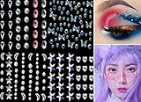 Face Jewels Gems Stick for Women Face Eye Body Pearls Crystals Rhinestones Jewels Butterflies Moon F