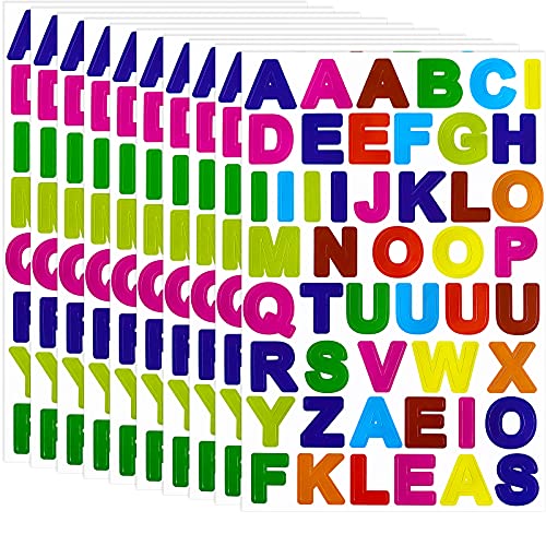Jamegio 40 Sheets Colorful Letter Sticker, Alphabet Sticker Self Adhesive Letter