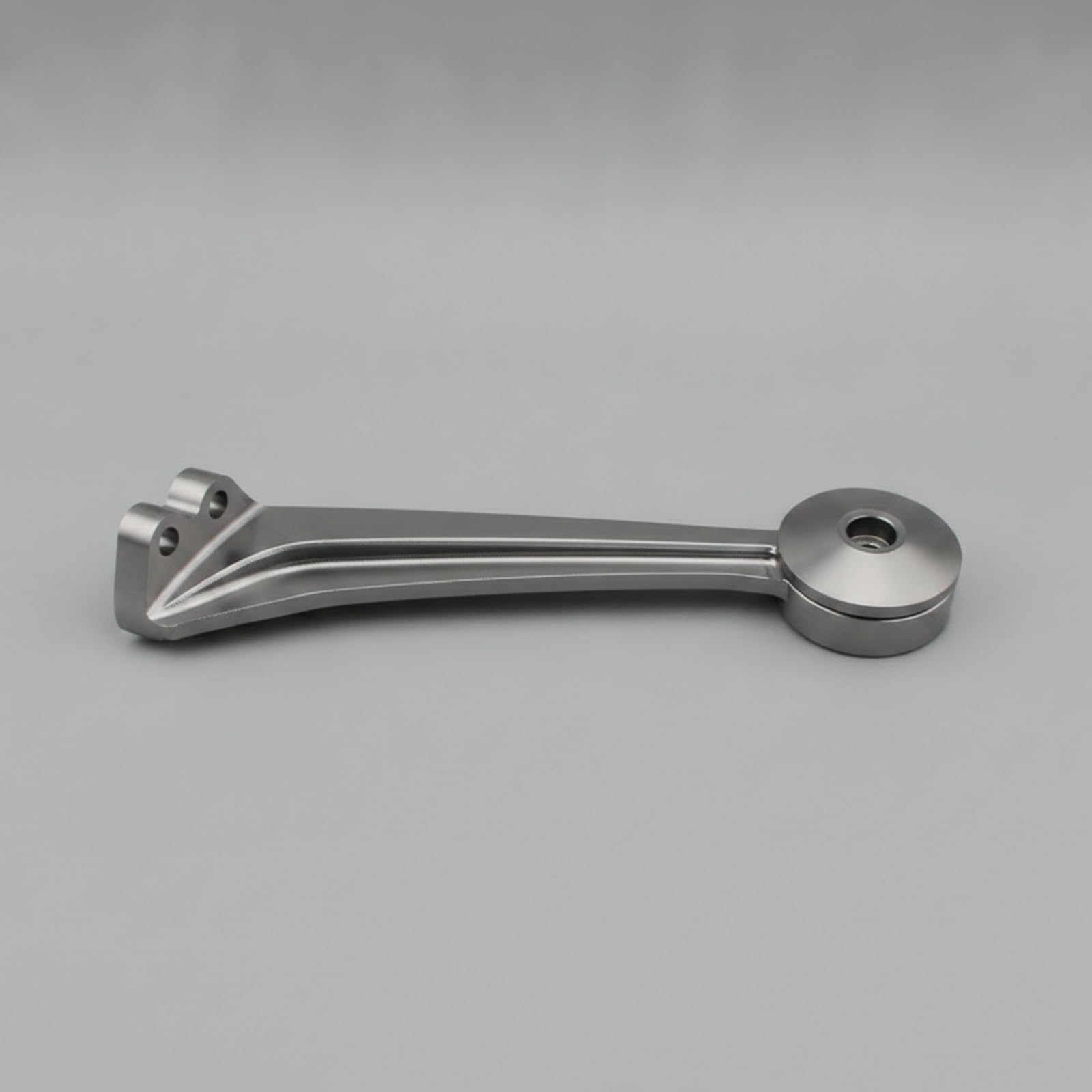 Motorrad Auspuffhalterung Auspuffhalter Halter Bracket Befestigung aus Aluminiumlegierung Lange Geschwungene Armform mit Rundpad Kompatibel mit R9T, Silber