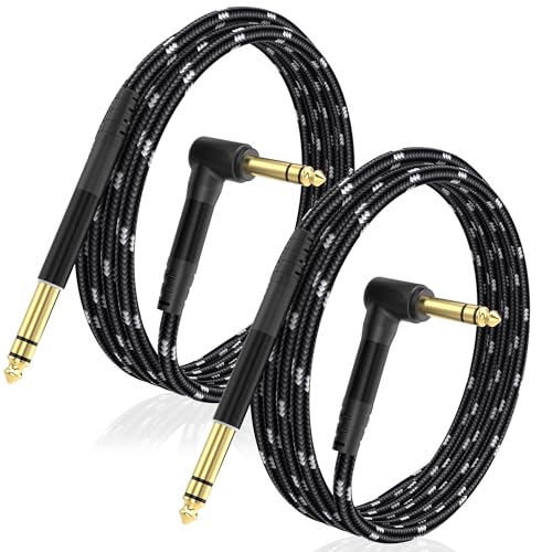 Câble d'instrument TRS 6,35 mm JOLGOO coudé anti-torsion pour supprimer les faux contacts