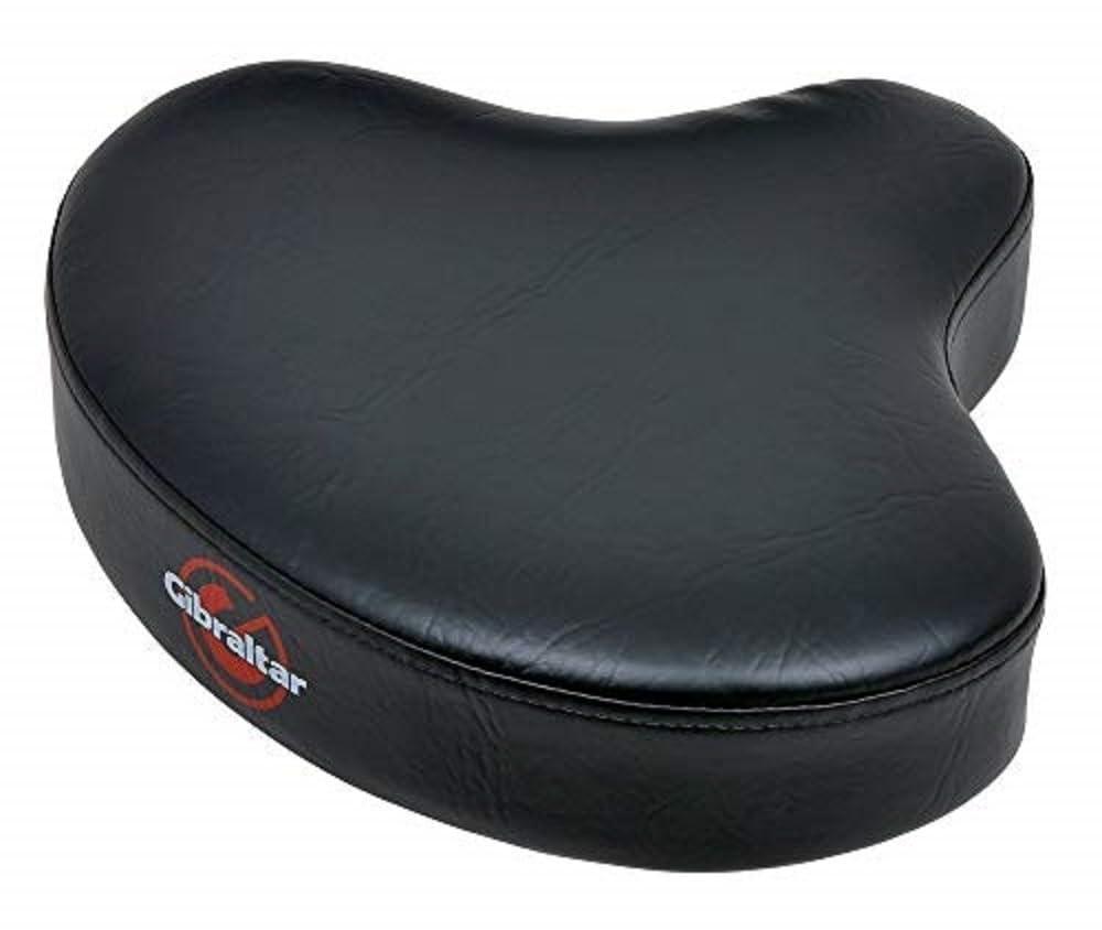 Gibraltar Schlagzeughocker Sitzfläche S6608M, Schlagzeugzubehör (Sattelform, für Gibraltar 6608 Hocker, Vinyl-Sitzfläche, langlebig, Durchmesser: 39 cm, universelle Rohraufnahme)